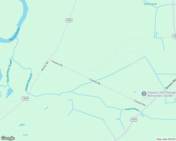 map of restaurants, bars, coffee shops, grocery stores, and more near 2490 Causey Road in Kinston