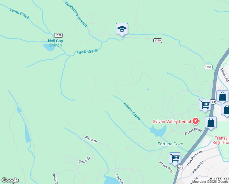 map of restaurants, bars, coffee shops, grocery stores, and more near 777 Pine Mountain Trail in Brevard
