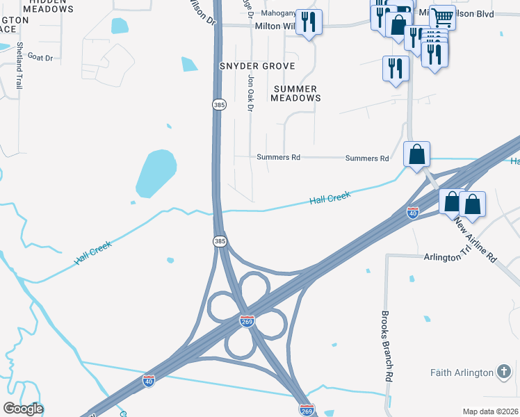 map of restaurants, bars, coffee shops, grocery stores, and more near 5059 Summers Rd in Arlington