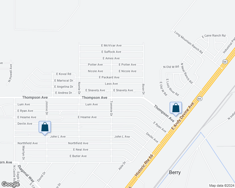 map of restaurants, bars, coffee shops, grocery stores, and more near 3912 East Snavely Lane in Kingman