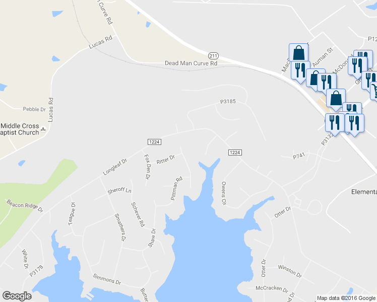 map of restaurants, bars, coffee shops, grocery stores, and more near 107 Phillips Drive in West End