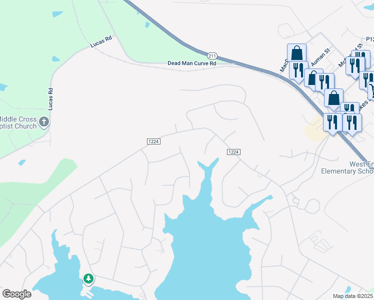 map of restaurants, bars, coffee shops, grocery stores, and more near 107 Phillips Drive in West End