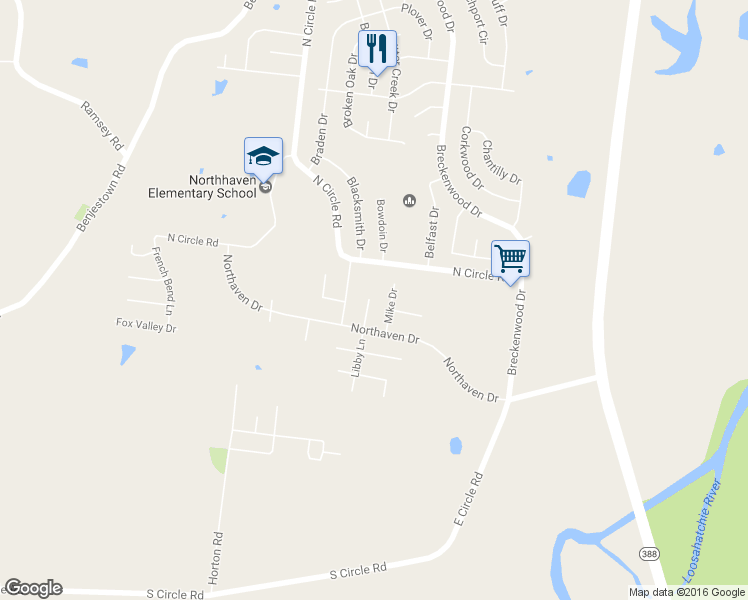 map of restaurants, bars, coffee shops, grocery stores, and more near 4982 Libby Lane in Memphis