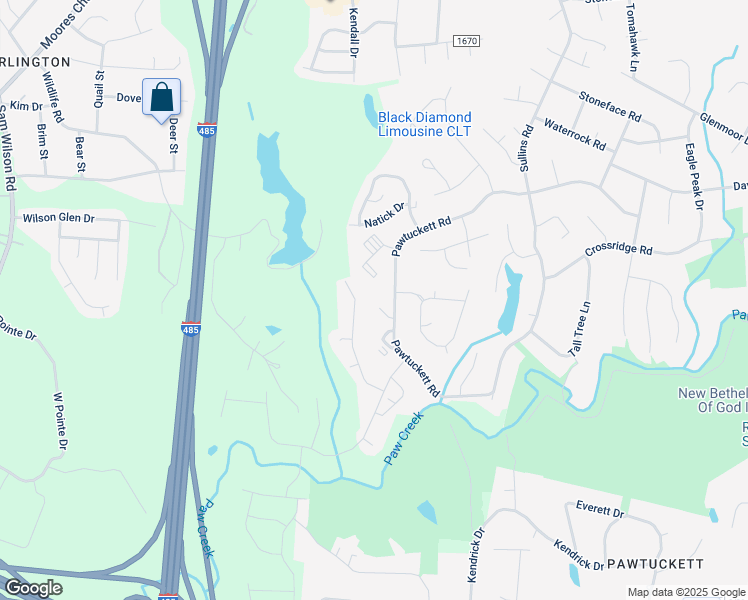 map of restaurants, bars, coffee shops, grocery stores, and more near in Charlotte