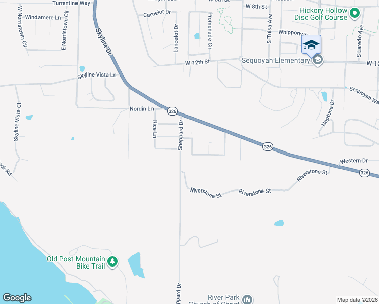 map of restaurants, bars, coffee shops, grocery stores, and more near 308 Castlegate Loop in Russellville