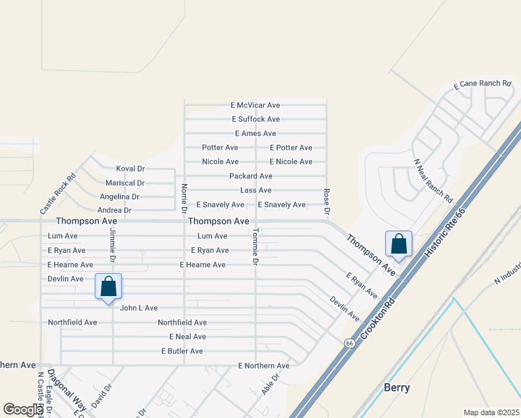 map of restaurants, bars, coffee shops, grocery stores, and more near 3906 East Snavely Avenue in Kingman