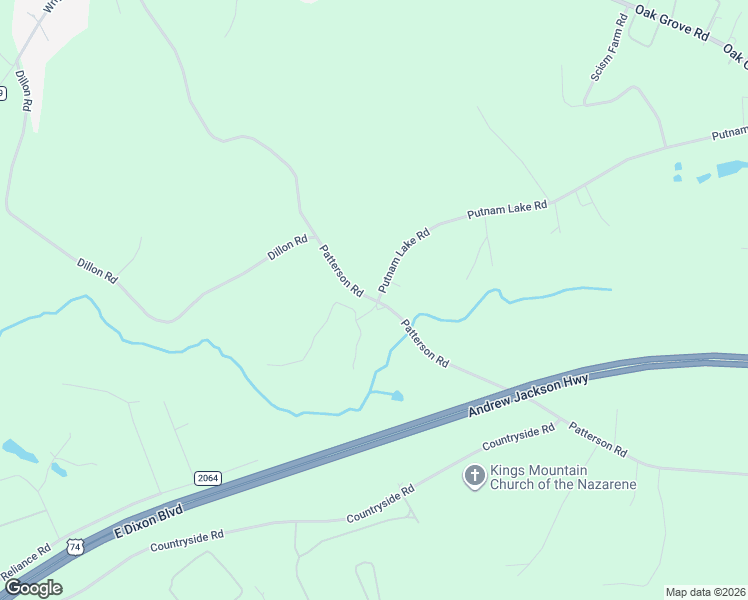 map of restaurants, bars, coffee shops, grocery stores, and more near 400 Patterson Road in Kings Mountain