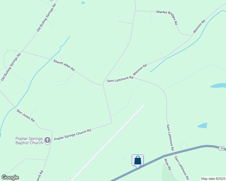 map of restaurants, bars, coffee shops, grocery stores, and more near 905 Poplar Springs Church Road in Shelby