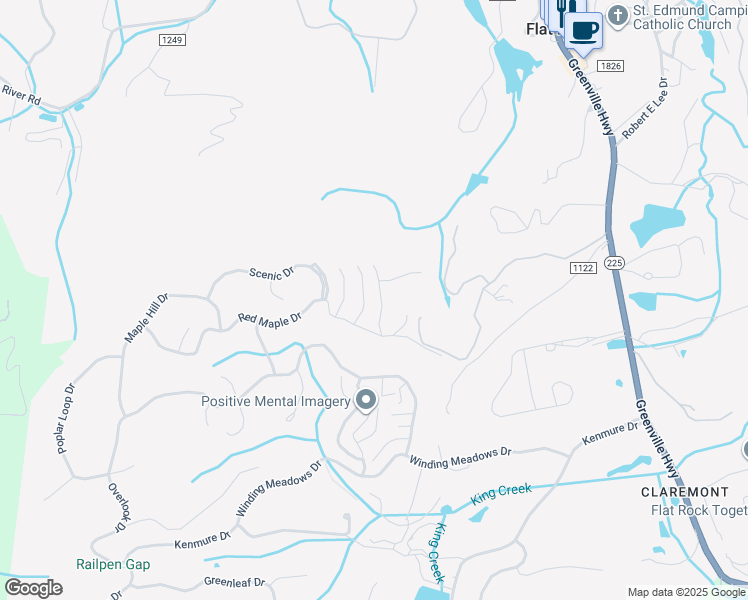 map of restaurants, bars, coffee shops, grocery stores, and more near 512 Cobblestone Lane in Flat Rock