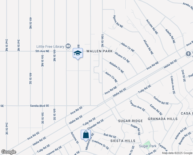 map of restaurants, bars, coffee shops, grocery stores, and more near 920 Crown Court Northeast in Rio Rancho