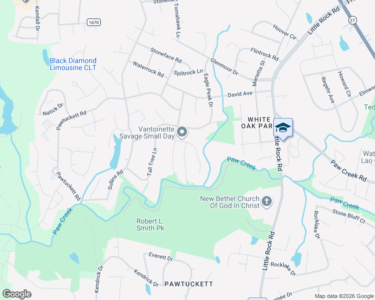 map of restaurants, bars, coffee shops, grocery stores, and more near 6024 Black Bear Court in Charlotte