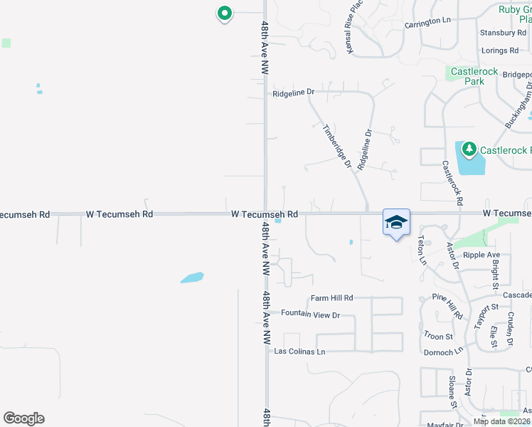 map of restaurants, bars, coffee shops, grocery stores, and more near W Tecumseh Rd & 48th Ave NW in Norman