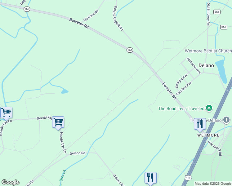 map of restaurants, bars, coffee shops, grocery stores, and more near 233 Desoto Drive in Delano