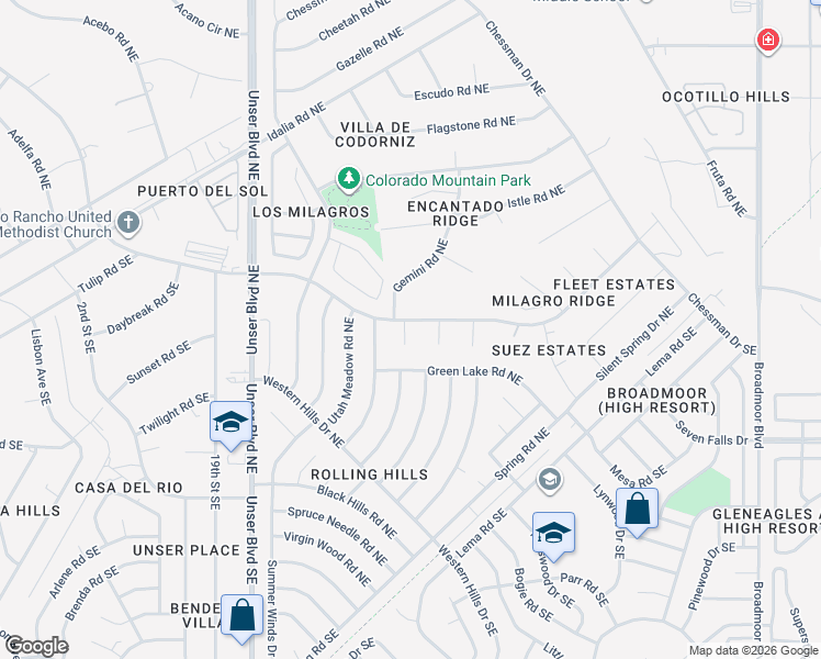 map of restaurants, bars, coffee shops, grocery stores, and more near 210 Hope Court Northeast in Rio Rancho
