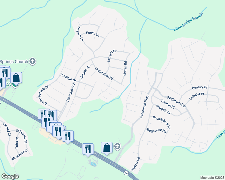 map of restaurants, bars, coffee shops, grocery stores, and more near 96 Boston Harbor in Cameron