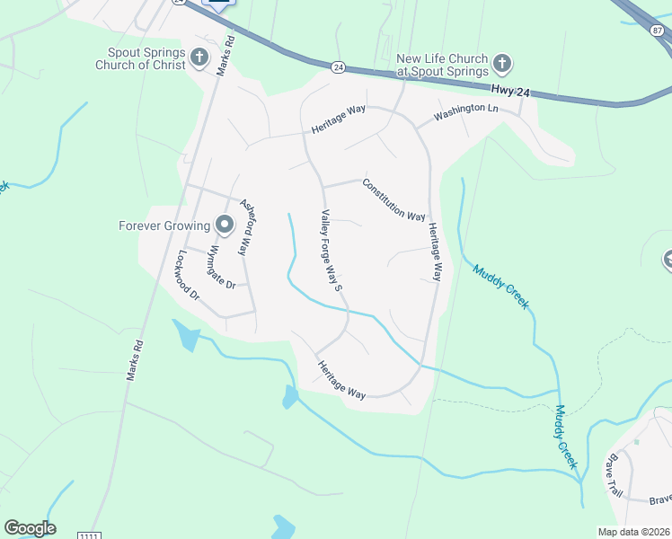 map of restaurants, bars, coffee shops, grocery stores, and more near 381 Valley Forge Way South in Cameron