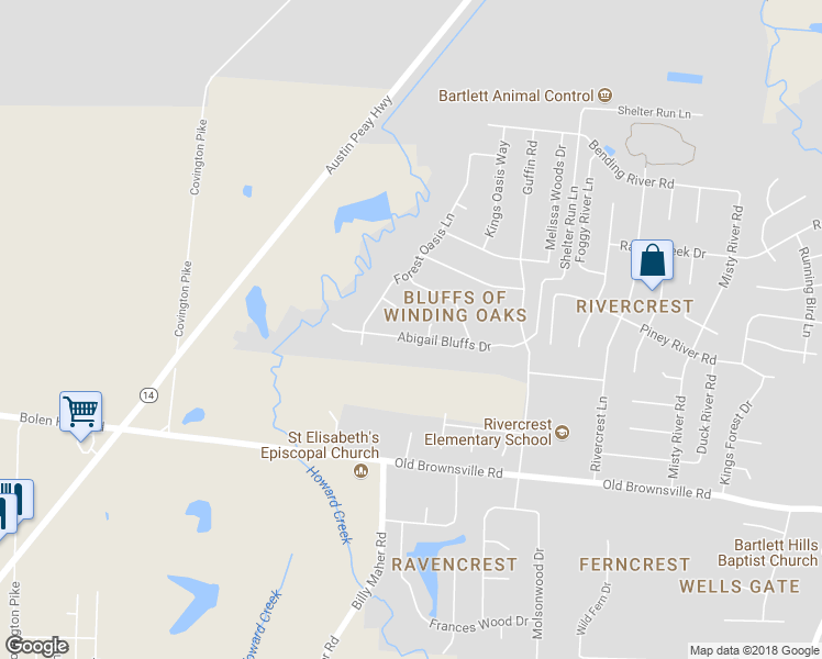 map of restaurants, bars, coffee shops, grocery stores, and more near 6084 Abigail Bluffs Drive in Memphis