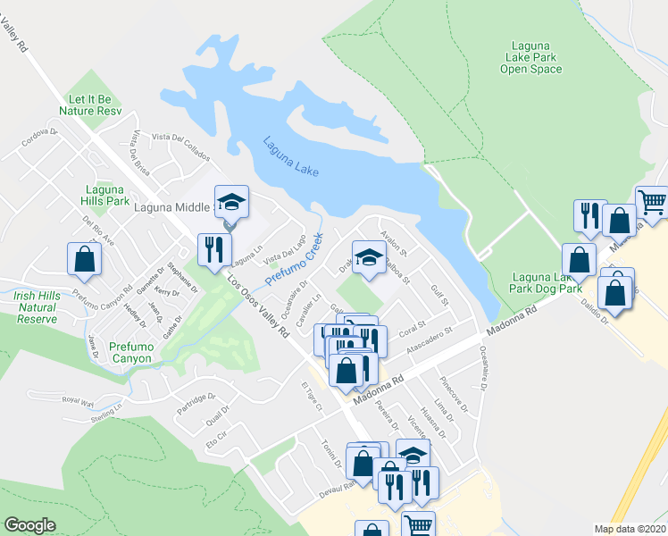 map of restaurants, bars, coffee shops, grocery stores, and more near 1212 Drake Circle in San Luis Obispo