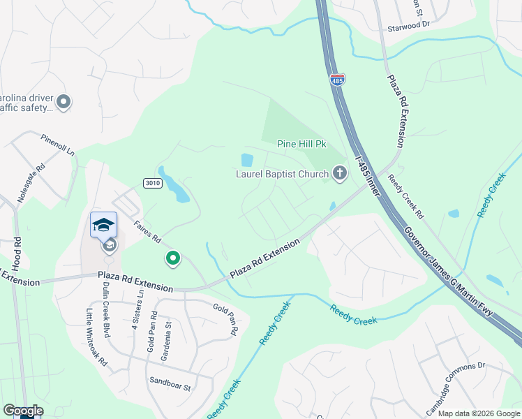 map of restaurants, bars, coffee shops, grocery stores, and more near 11615 Plaza Road Extension in Charlotte