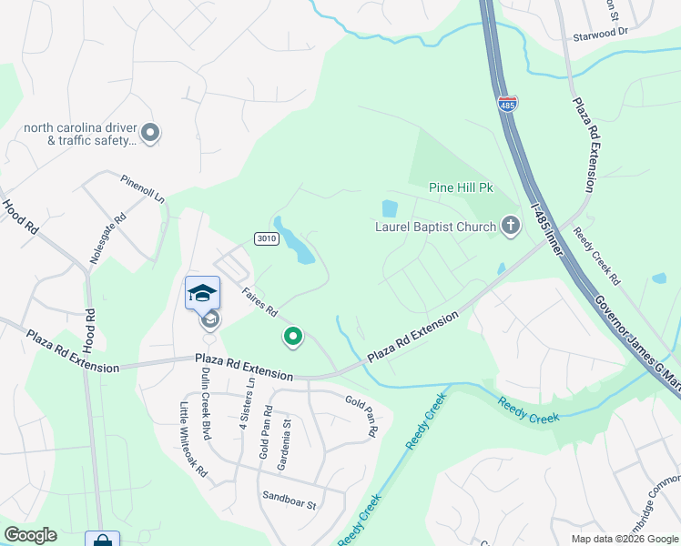 map of restaurants, bars, coffee shops, grocery stores, and more near 8812 Faires Rd in Charlotte