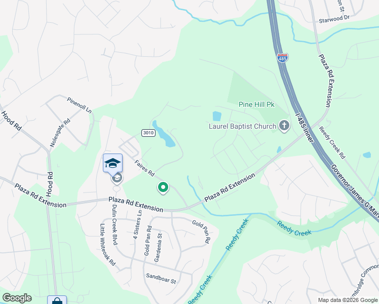 map of restaurants, bars, coffee shops, grocery stores, and more near 8812 Faires Rd in Charlotte
