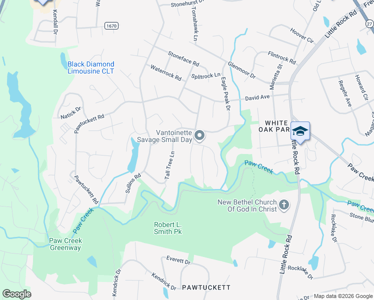 map of restaurants, bars, coffee shops, grocery stores, and more near 6006 Running Deer Road in Charlotte