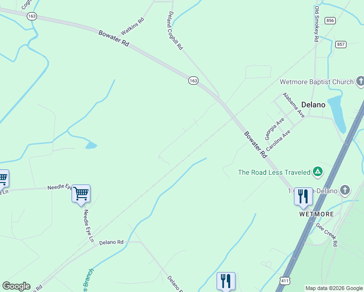 map of restaurants, bars, coffee shops, grocery stores, and more near 233 Desoto Drive in Delano