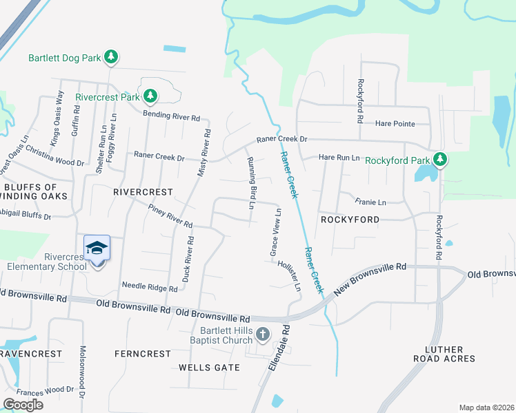 map of restaurants, bars, coffee shops, grocery stores, and more near 6575 Royal King Drive in Bartlett
