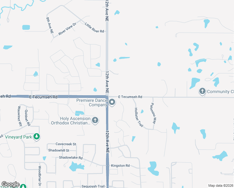 map of restaurants, bars, coffee shops, grocery stores, and more near 3499 Frederick Drive in Norman