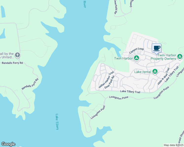map of restaurants, bars, coffee shops, grocery stores, and more near 257 Landing Trail in Mount Gilead