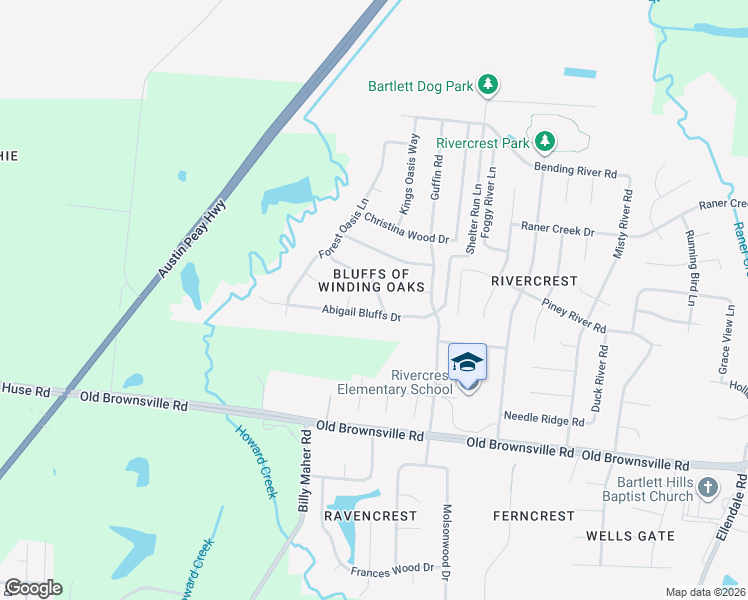 map of restaurants, bars, coffee shops, grocery stores, and more near 6155 Trail Creek Lane in Memphis