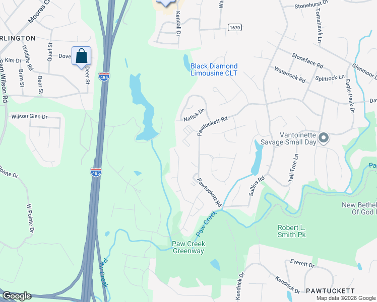 map of restaurants, bars, coffee shops, grocery stores, and more near in Charlotte