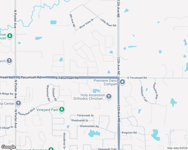map of restaurants, bars, coffee shops, grocery stores, and more near 900 Carolyn Ridge Road in Norman