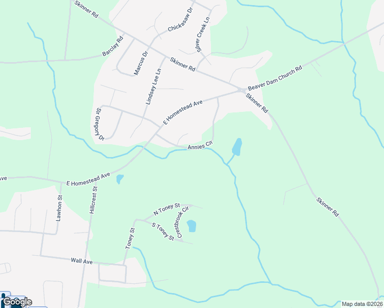 map of restaurants, bars, coffee shops, grocery stores, and more near 110 Annies Circle in Shelby