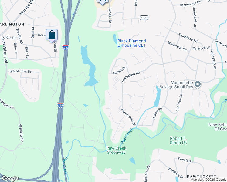 map of restaurants, bars, coffee shops, grocery stores, and more near in Charlotte