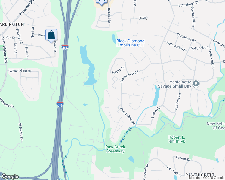 map of restaurants, bars, coffee shops, grocery stores, and more near in Charlotte