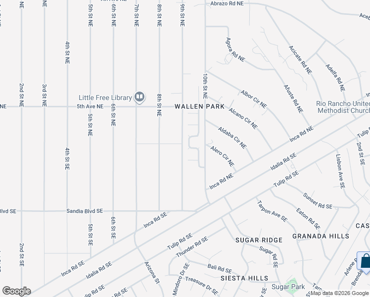 map of restaurants, bars, coffee shops, grocery stores, and more near 900 Crown Court Northeast in Rio Rancho