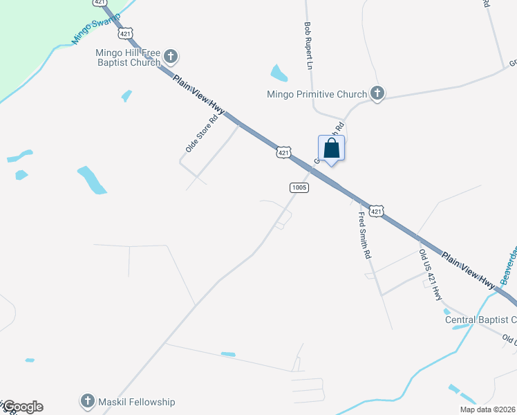 map of restaurants, bars, coffee shops, grocery stores, and more near 99 Hunters Ridge Trial in Dunn