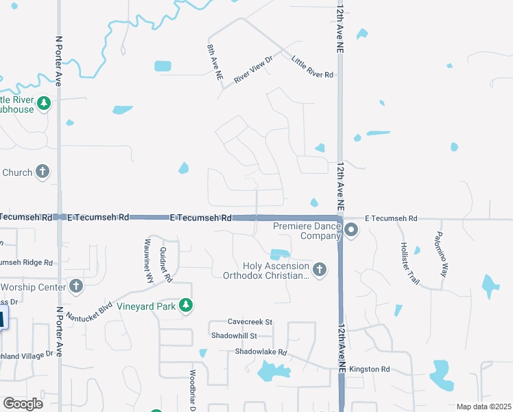 map of restaurants, bars, coffee shops, grocery stores, and more near Carolyn Ridge Road in Norman