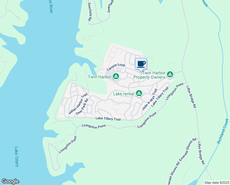 map of restaurants, bars, coffee shops, grocery stores, and more near 155 Larboard Trail in Mount Gilead