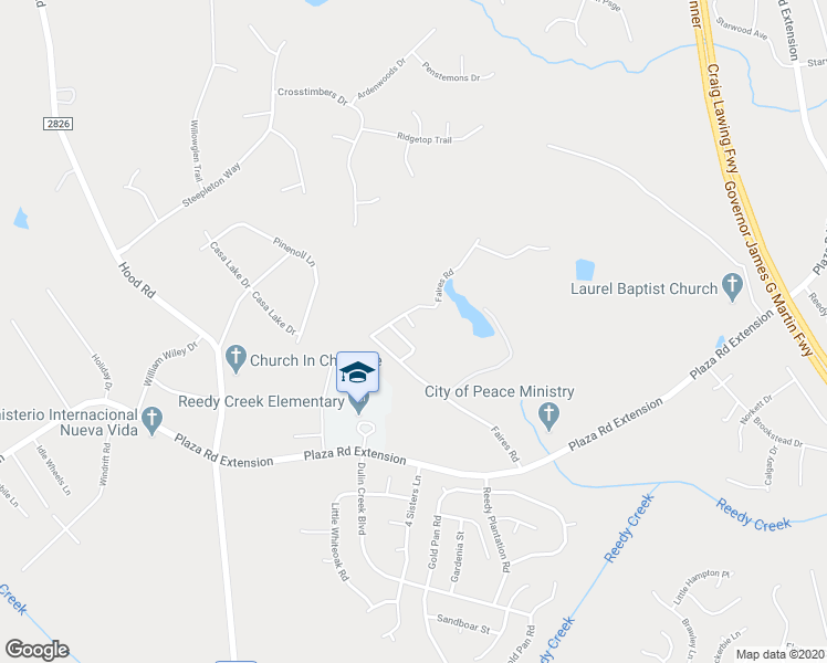 map of restaurants, bars, coffee shops, grocery stores, and more near 8920 Faires Road in Charlotte