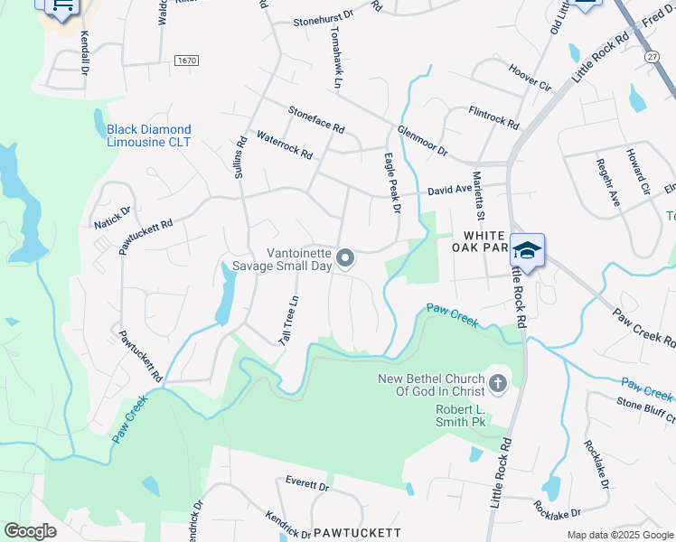 map of restaurants, bars, coffee shops, grocery stores, and more near 6006 Running Deer Road in Charlotte