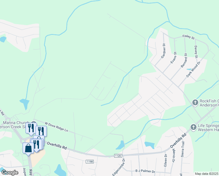 map of restaurants, bars, coffee shops, grocery stores, and more near 235 Cobblestone Drive in Spring Lake