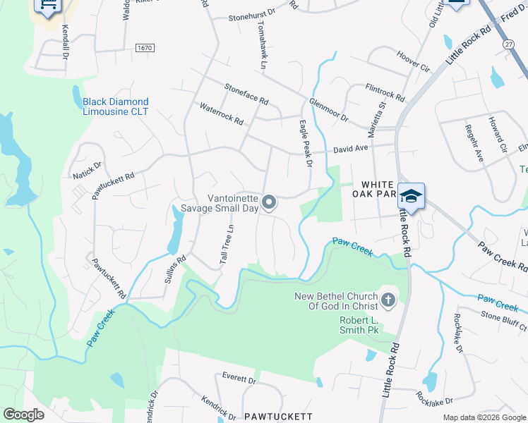 map of restaurants, bars, coffee shops, grocery stores, and more near 6020 Running Deer Road in Charlotte