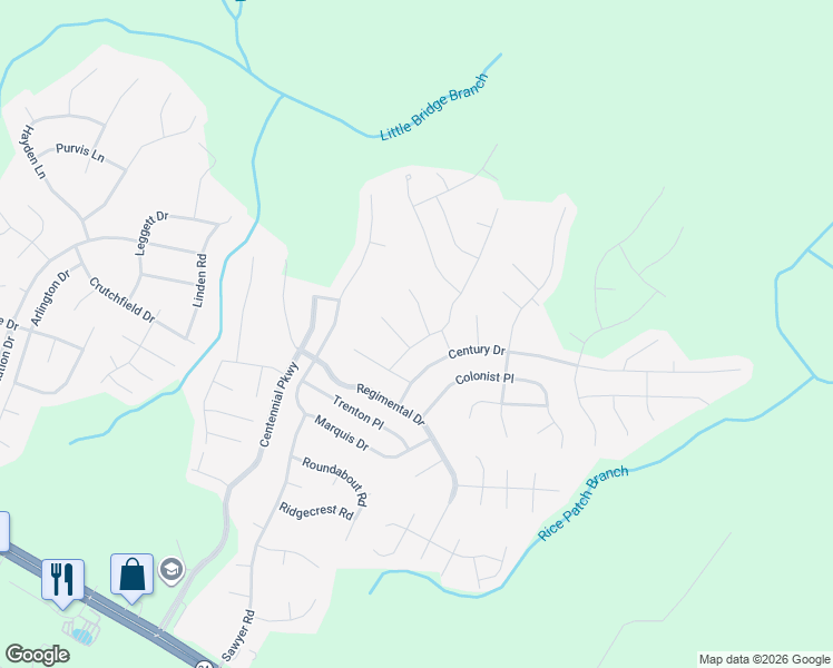 map of restaurants, bars, coffee shops, grocery stores, and more near 56 Marchmont Place in Cameron