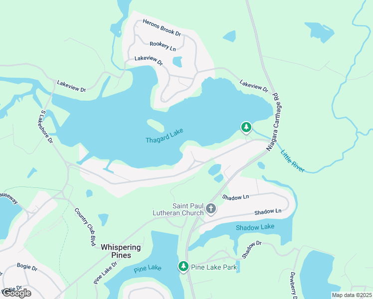 map of restaurants, bars, coffee shops, grocery stores, and more near 9 Dixie Drive in Whispering Pines