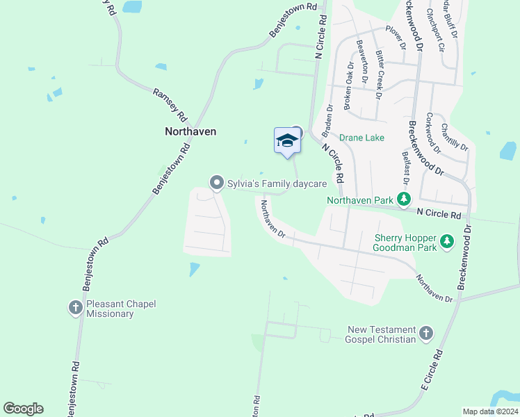 map of restaurants, bars, coffee shops, grocery stores, and more near 605 Northaven Drive in Memphis