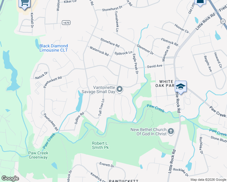map of restaurants, bars, coffee shops, grocery stores, and more near 7101 Crossridge Road in Charlotte
