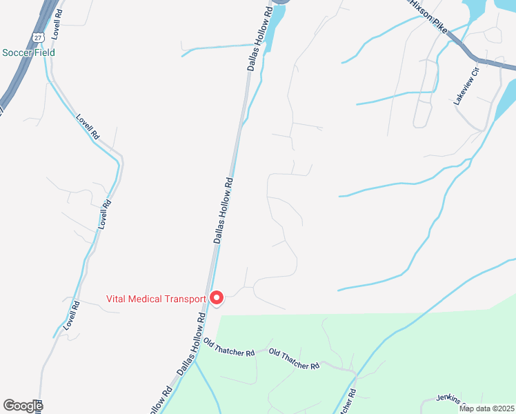 map of restaurants, bars, coffee shops, grocery stores, and more near 1043 Trojan Run Drive in Soddy-Daisy