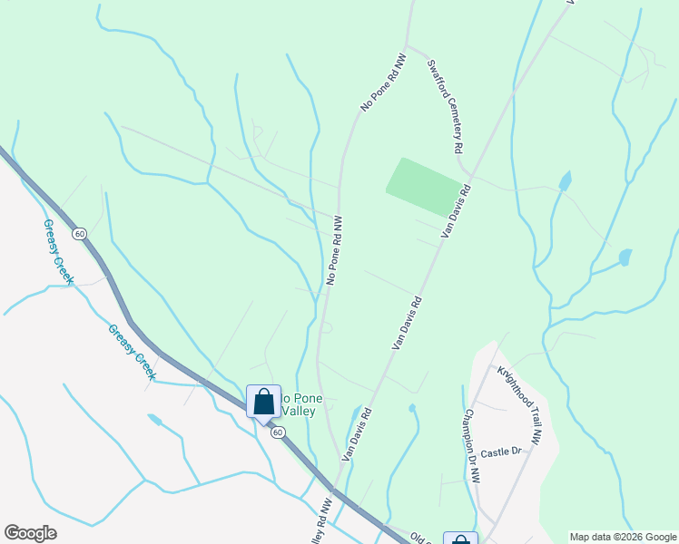 map of restaurants, bars, coffee shops, grocery stores, and more near 414 No Pone Road Northwest in Georgetown